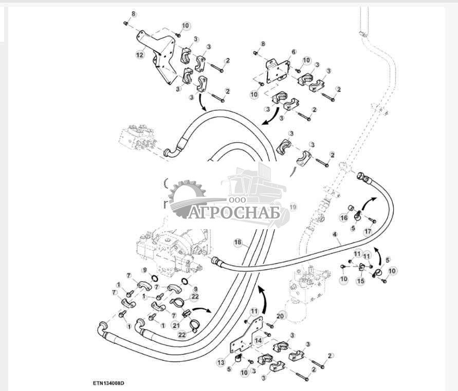 Гидравлические шланги заднего моста, трансмиссия с кнопочным переключением передач 